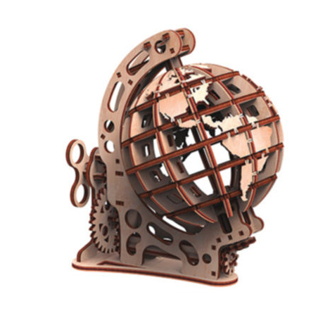 Globe petit modele 3D mobile en bois