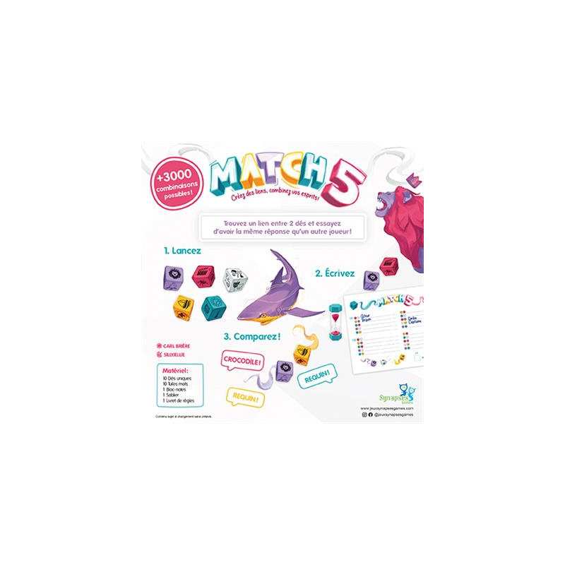 Jeu de dés Match 5